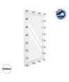 GloboStar® MAKEUP MIRROR-160x80-4 Μοντέρνος Καθρέπτης Μακιγιάζ με Πλαίσιο Φυσικού Ξύλου με Διακόπτη On-Off 20 x E27 AC220-240V - Μ80 x Π7 x Υ160cm - Λευκή Λάκα